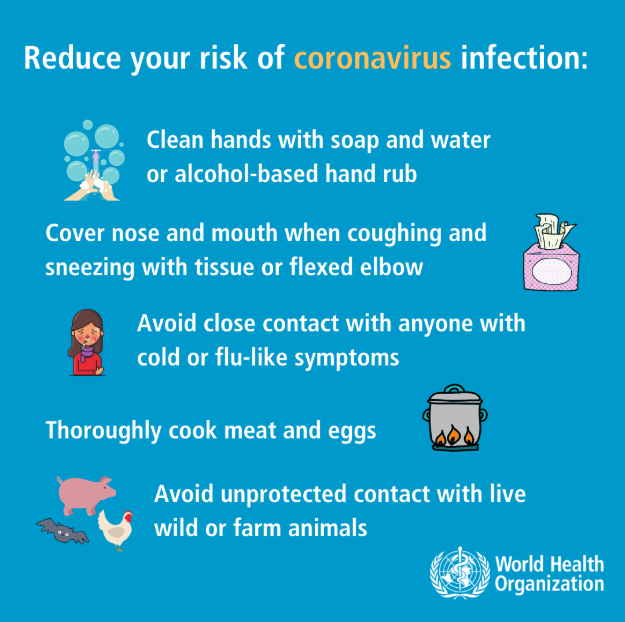 OMS: linee guida per la riduzione di rischio contagio da Coronavirus